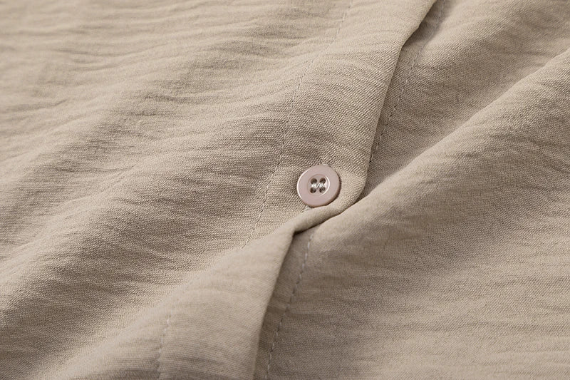 Women's Casual Cotton Linen Lapel Long Sleeve Shirt Autumn Winter Fashion Tunic