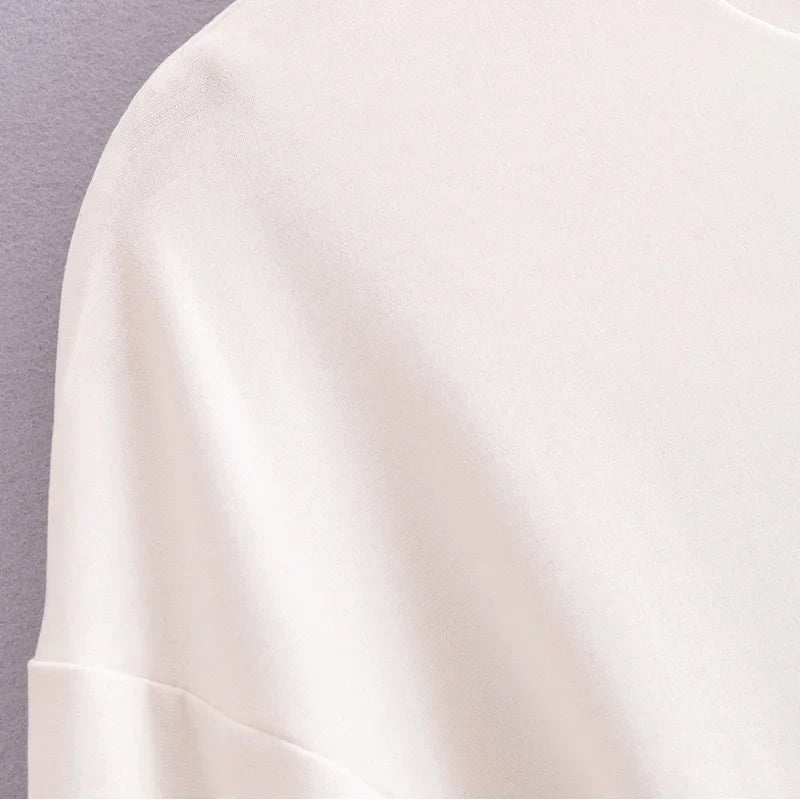 Pleated Long Sleeve Two Piece Pant Set for Women Comfortable Spring Sweatsuit