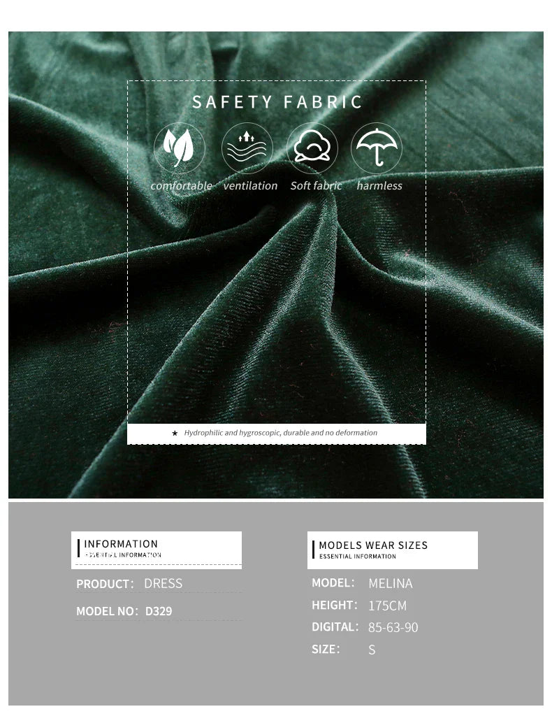 Velvet V Neck Ruffle Dress for Women Autumn Elegance