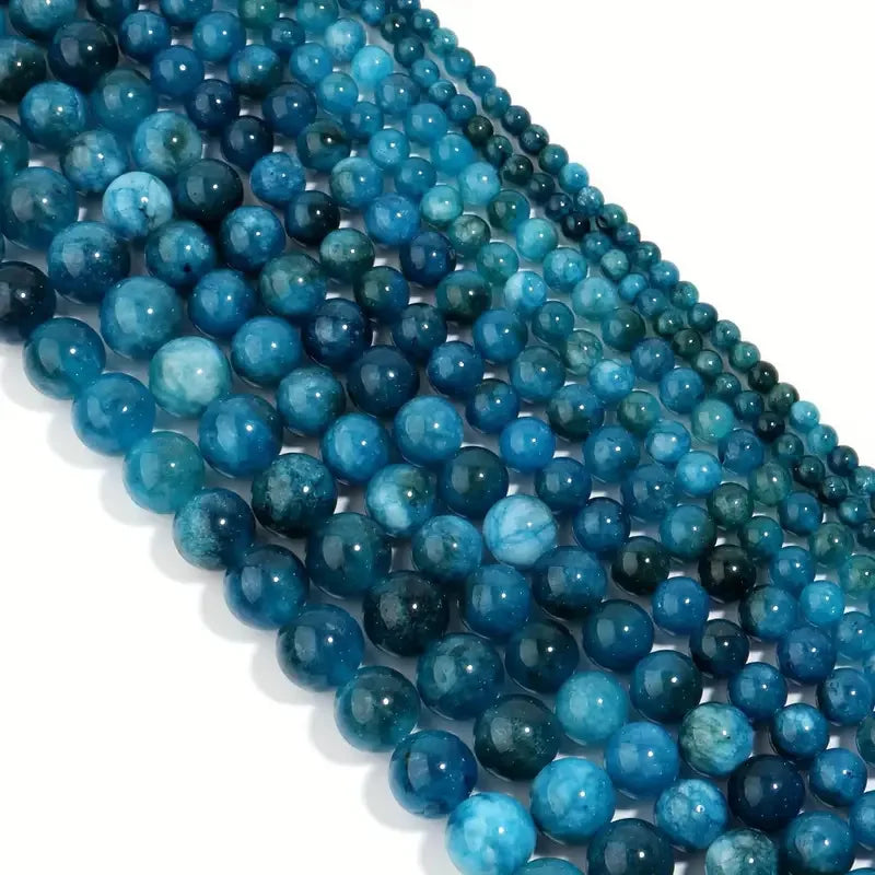 Natural Blue Apatite Stone Beads for DIY Bracelet and Jewelry Making 4mm 6mm 8mm 10mm Round Gemstone Beads