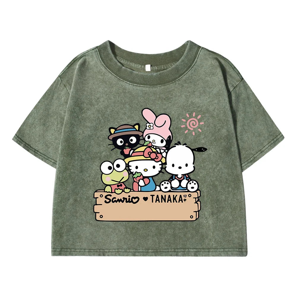 Vintage Cotton Fairycore Women's T-Shirt Loose Fit Summer O-Neck Tee