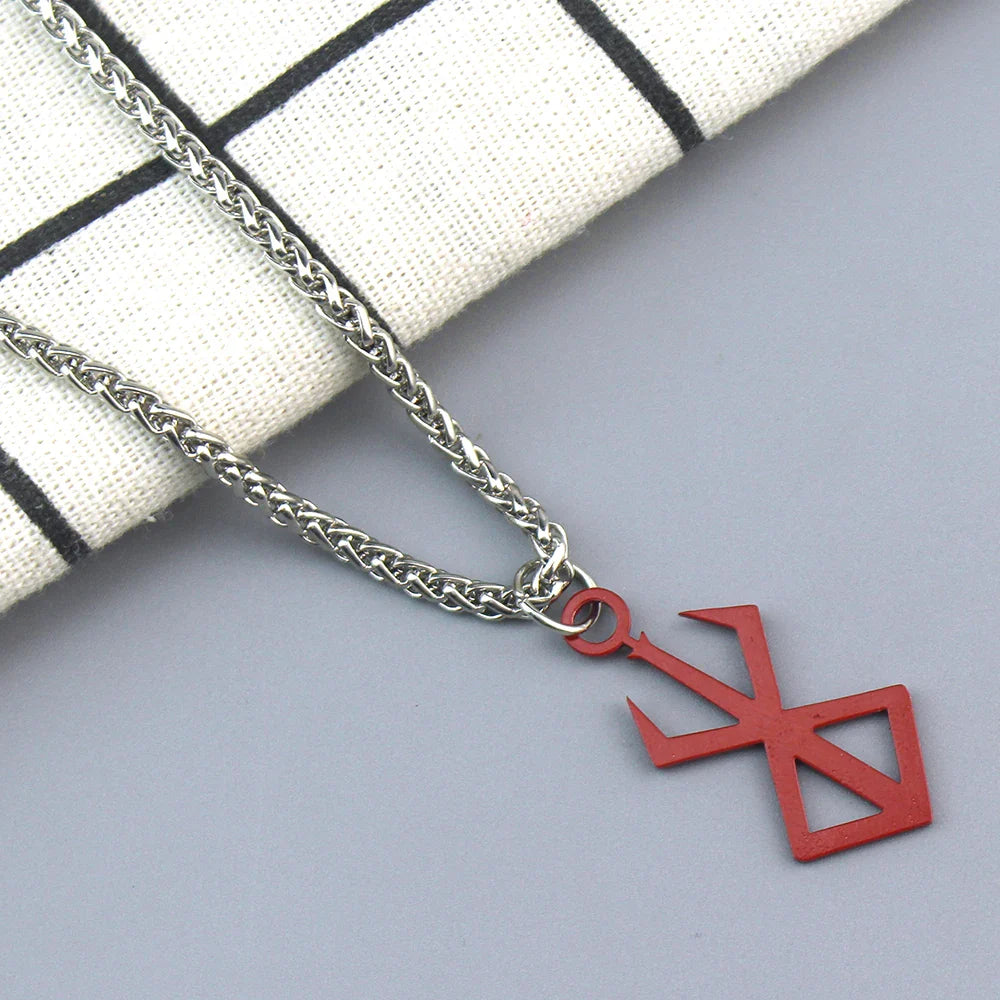 Norse Viking Symbol Pendant Necklace for Men, Hip Hop Jewelry Inspired by Berserk Mythology