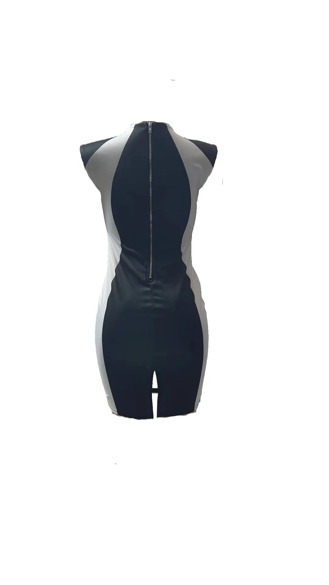 Slim Fit Sleeveless Wrap Dress With Printed Pattern