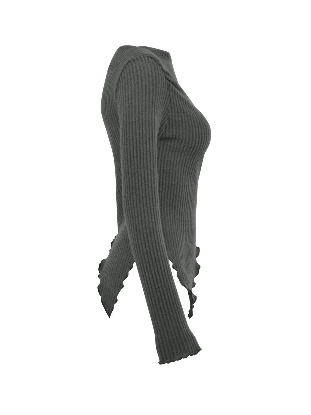 Slim Fit Off Shoulder Crop Top for Women - Asymmetrical Long Sleeve Solid T-Shirt in Trendy Streetwear Style