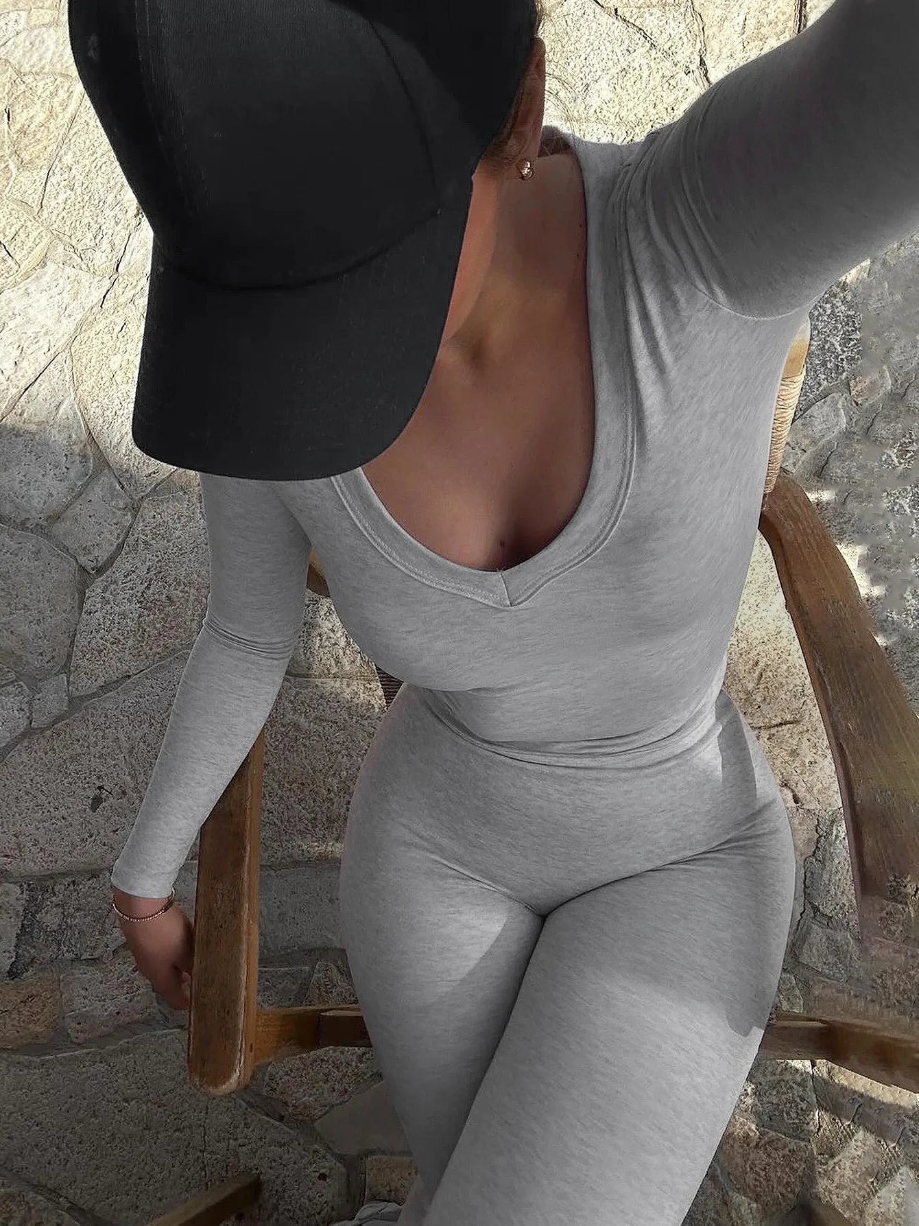 Women's Solid Casual Two Piece Pants Set with O-Neck Long Sleeve Crop Top and Flare Pants for Streetwear in Autumn and Winter