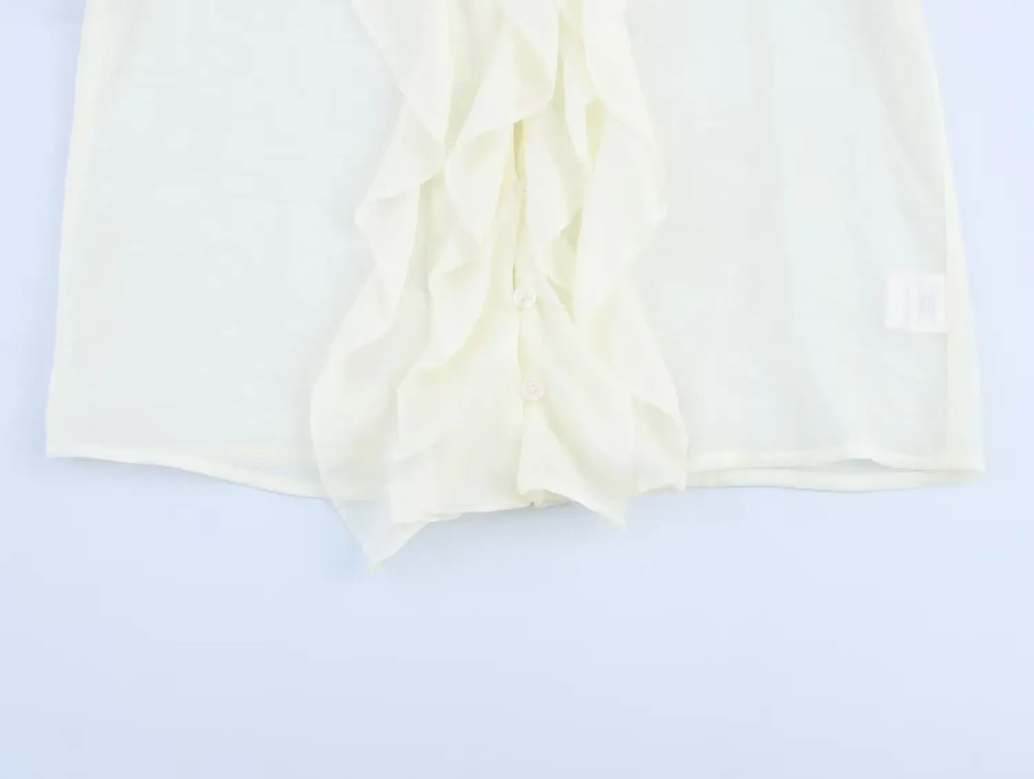 Women's Fashion V-Neck Puffy Long Sleeve Shirt with Layered Decoration and Elegant Temperament