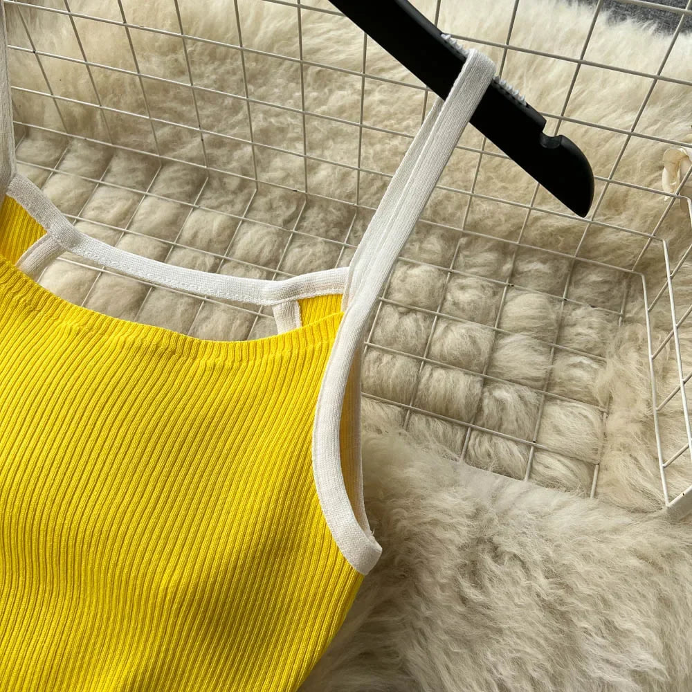 Halter Backless Knit Sundress Women Elastic Waist Bodycon