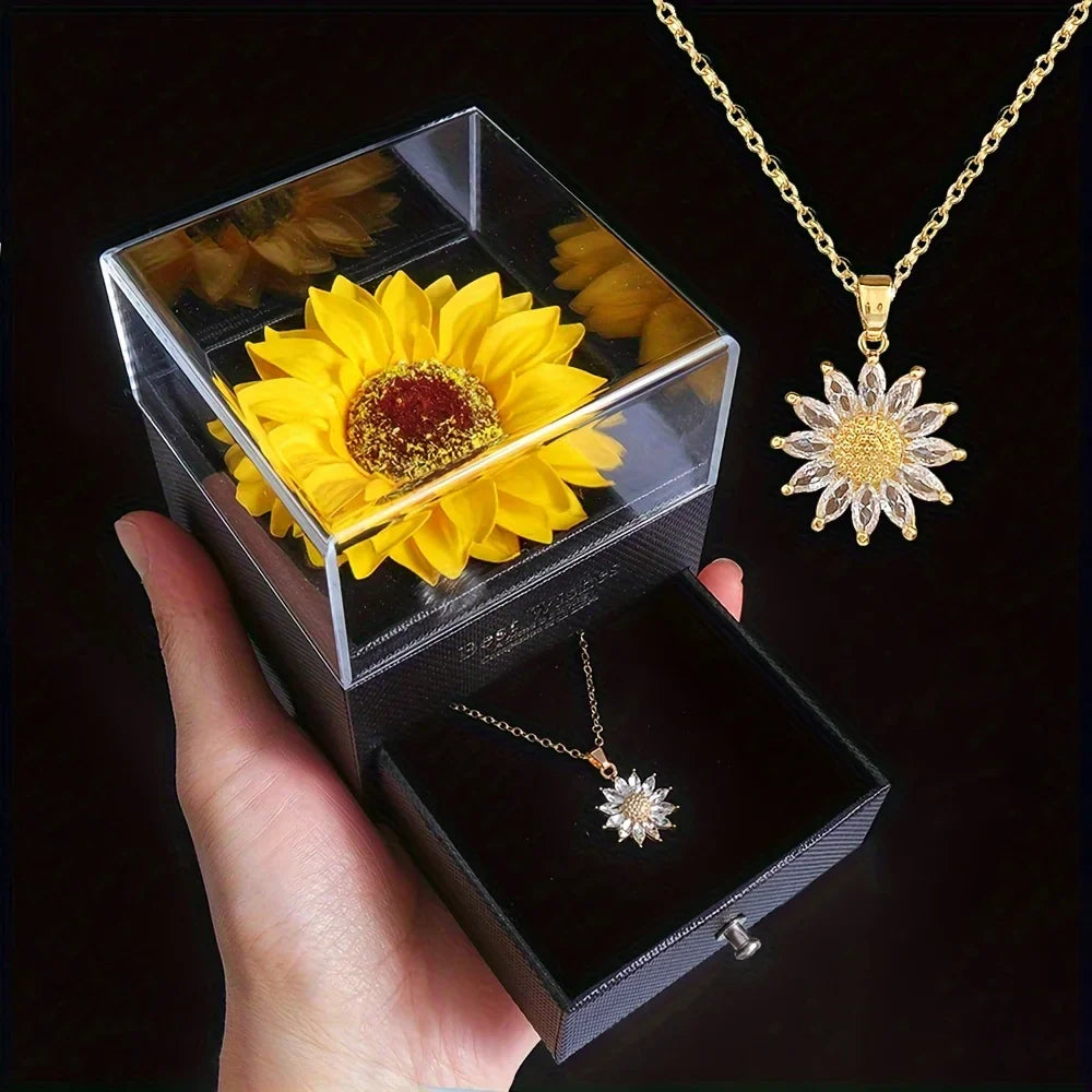 Elegant Sunflower Necklace Gift Set for Love and Loyalty