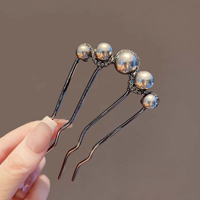 Korean U Shaped Pearl Hairpins for Women Elegant Vintage Hair Clips and Styling Tools