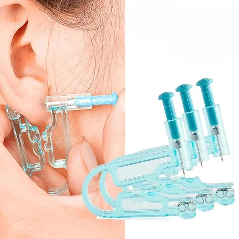 Ear Piercing Gun Kit for Safe and Easy Earring Application with 1 to 5 Disposable Tools and 316L Stainless Steel Studs