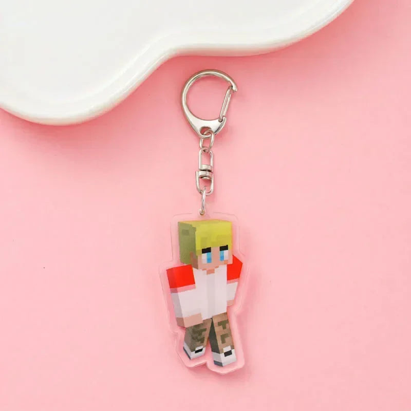 Diamond Sword Keychain with Enchanted Golden Apple and Pickaxe Model Toys for Gamers and Collectors