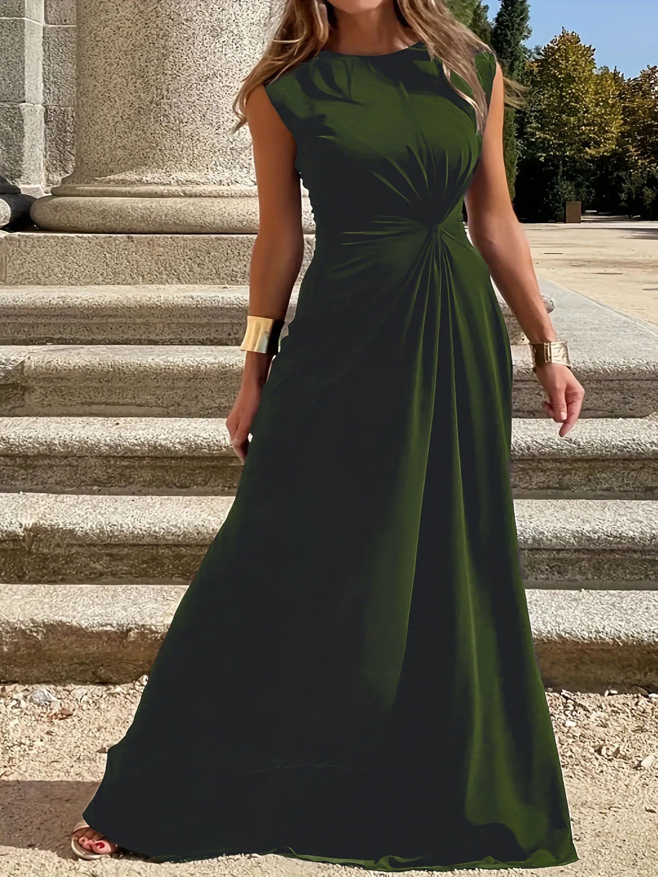 Casual Outing Dress With Round Neck For Everyday Wear