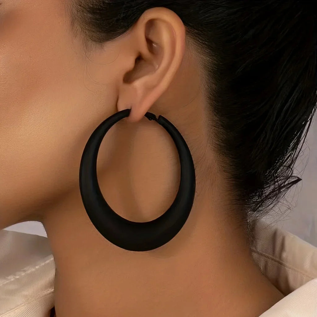Exquisite Big Red Circle Earrings for Women - Niche Fashion Jewelry