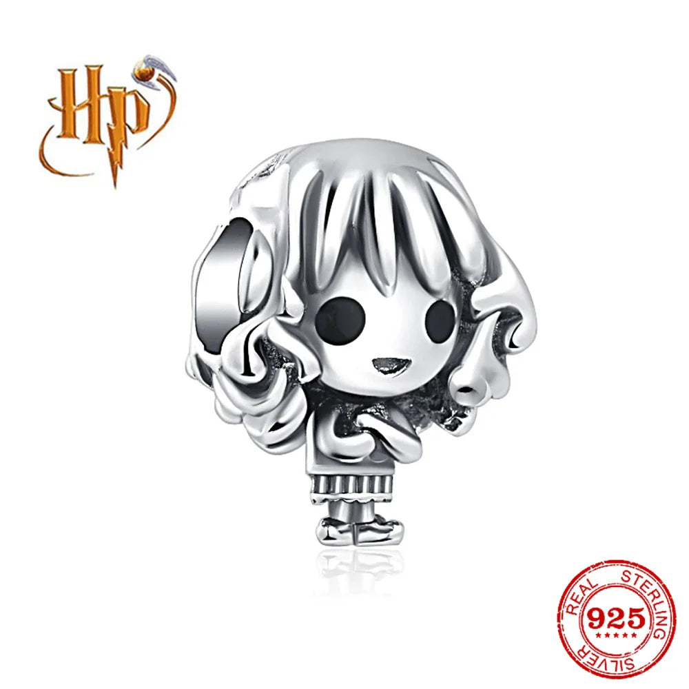 925 Sterling Silver Hat Flower Fairy Charm Bead for DIY Jewelry Bracelets and Pendants