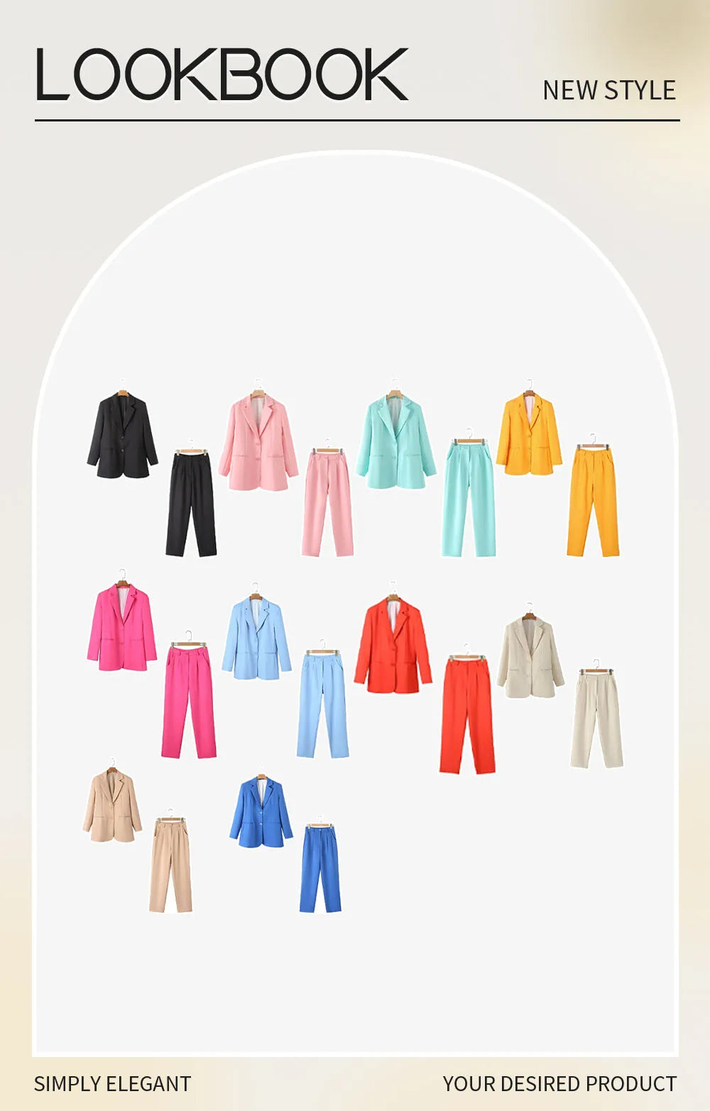 Women's Casual Solid Color Pants Set Loose Fit Top Chic