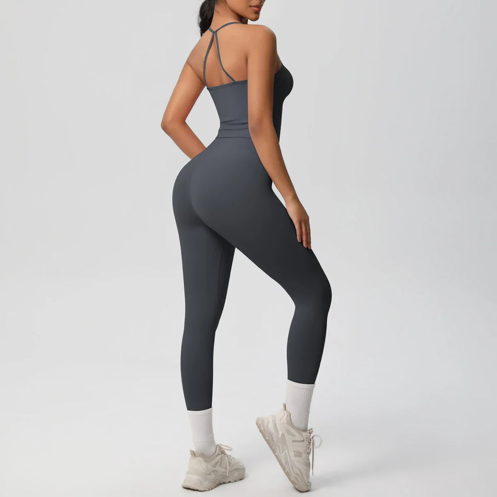 2PCS Nude Feeling Women's Yoga Set with Sports Bra and Leggings for Gym Fitness and Running