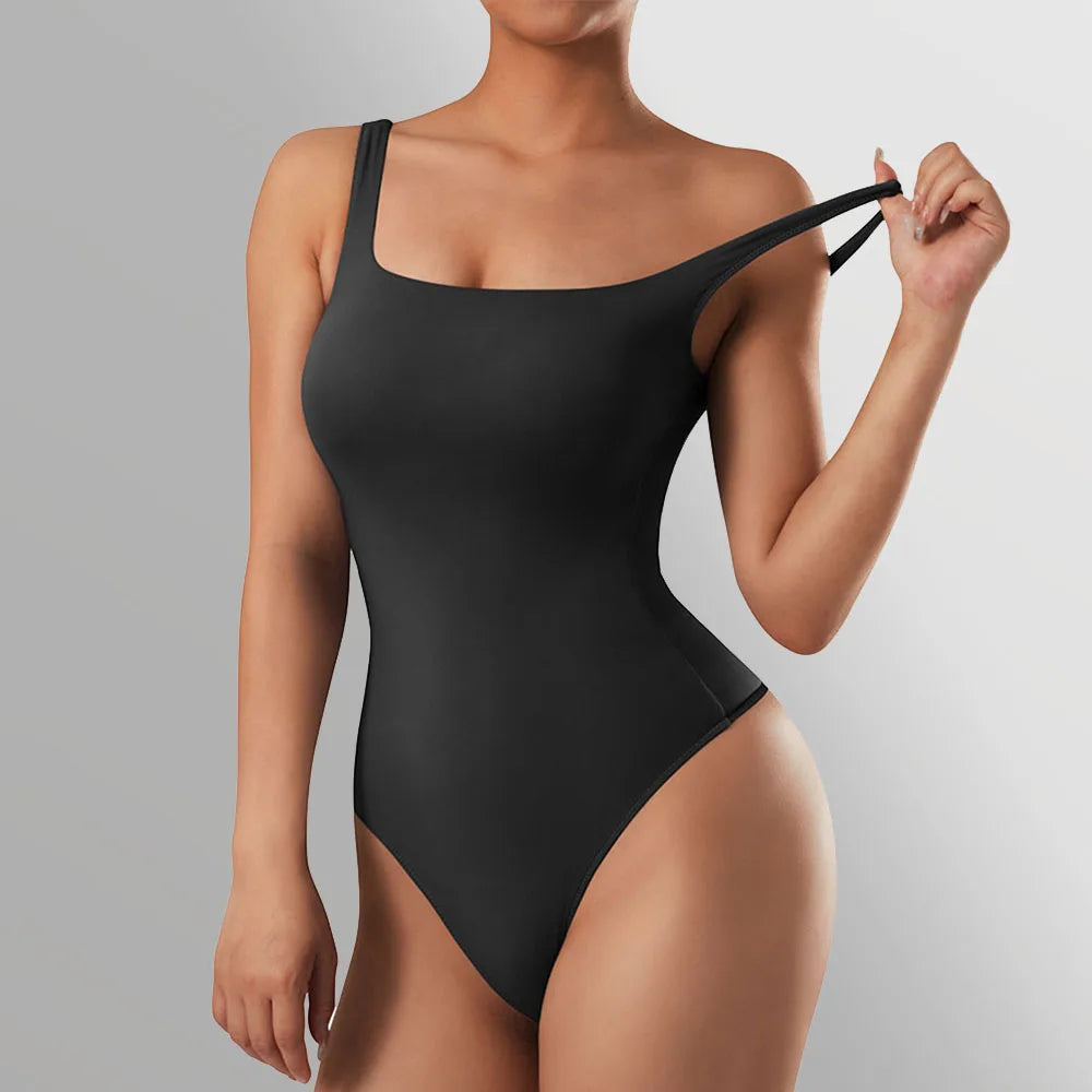 Slim Fit Casual Bodysuit for Women Sleeveless Cotton Sportswear Bodycon Jumpsuit Romper Shapewear Playsuit