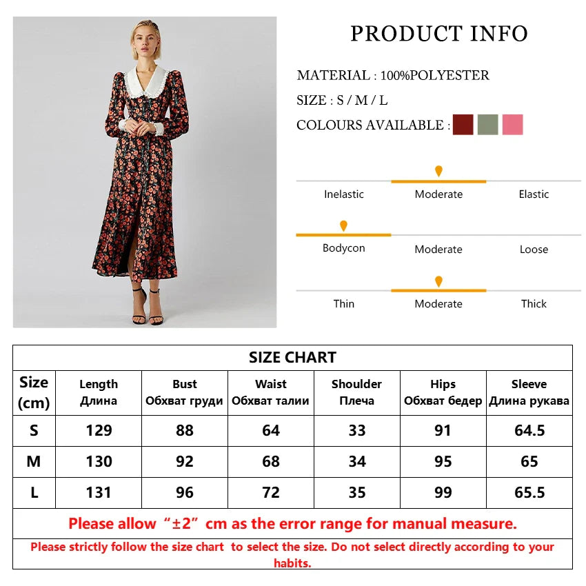 Office Midi Dress With Doll Collar Long Sleeves Elegant