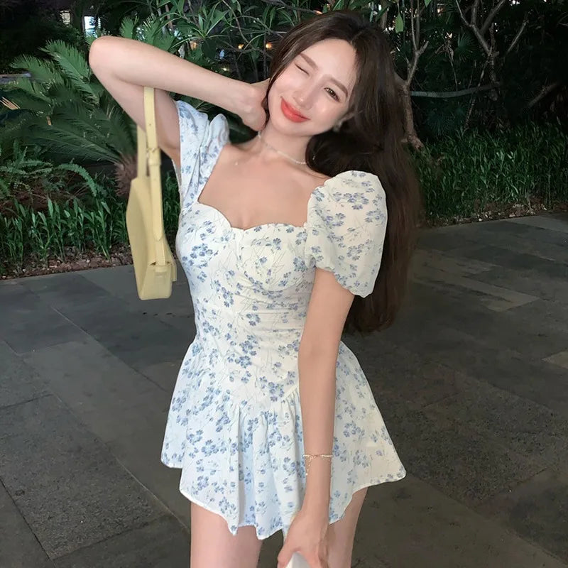 Floral Summer Dress For Women High Waist Off Shoulder