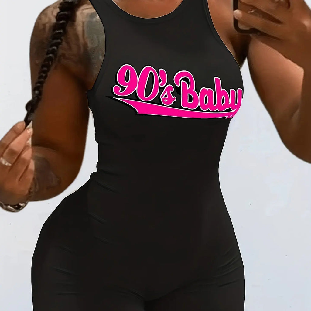 Sleeveless Backless Wireless Solid Color Tight Fit Jumpsuit for Yoga Exercise and Casual Wear