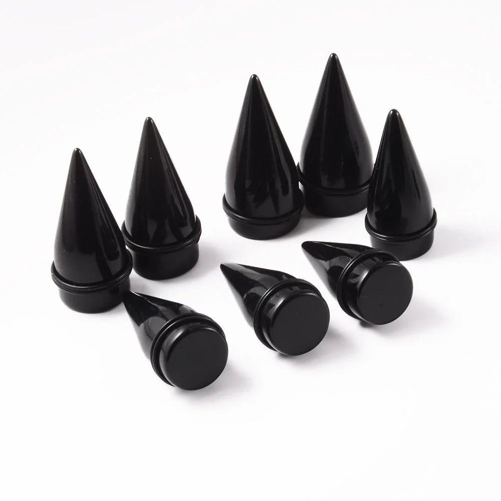 Black and White Acrylic Spiral Ear Stretcher Taper Piercing Expander Plugs 12mm to 24mm