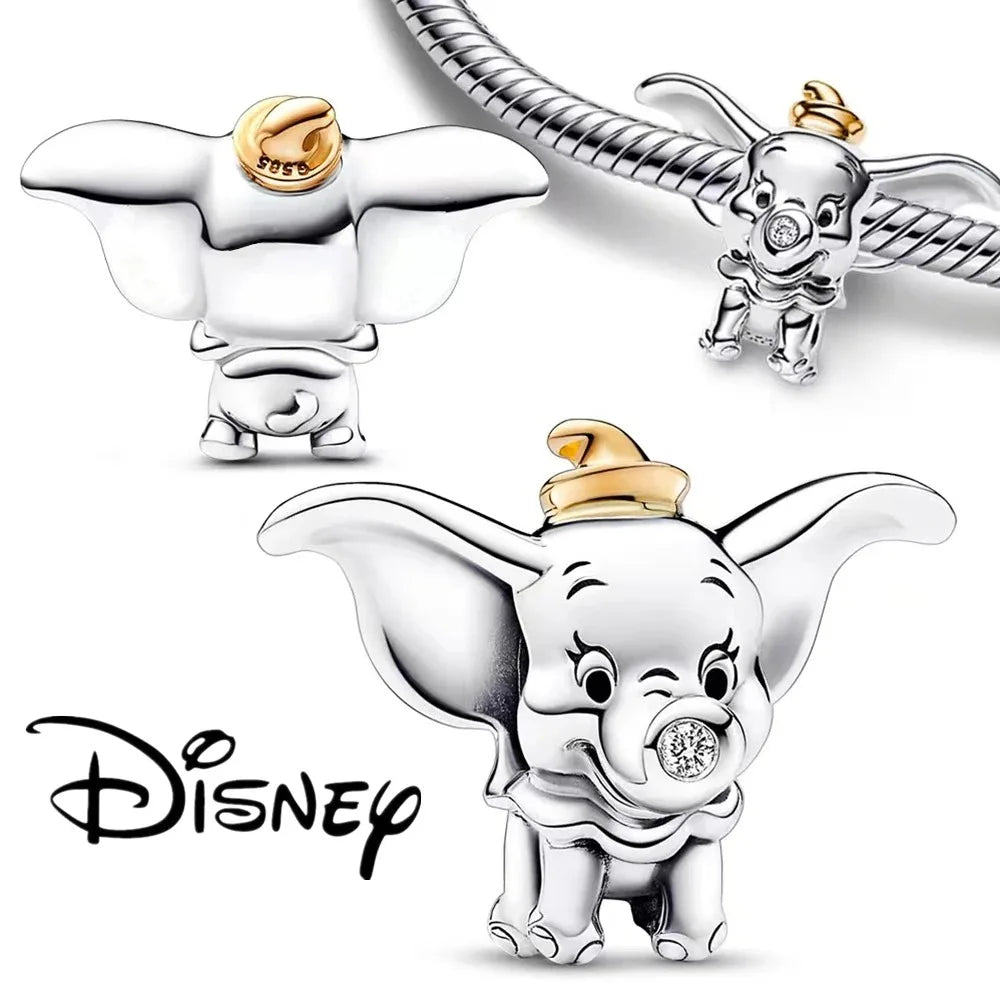 Disney Stitch Minnie Mouse Dangle Charms for Pandora Bracelets Silver Jewelry Making