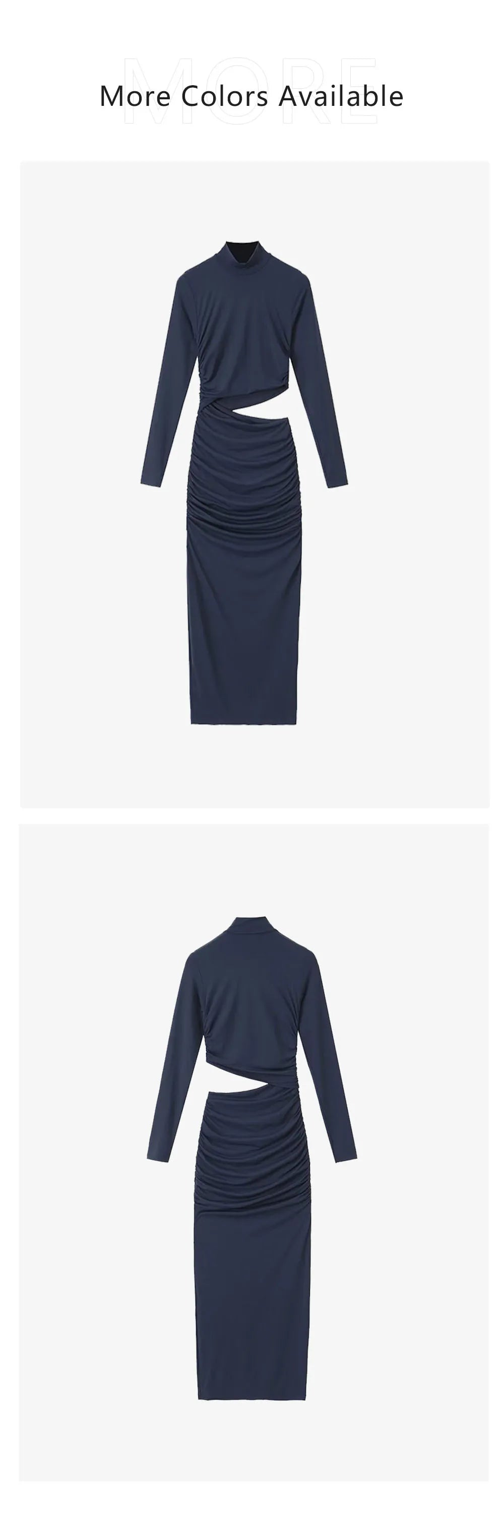 Slim Fit High Neck Dress For Women Autumn Winter Style