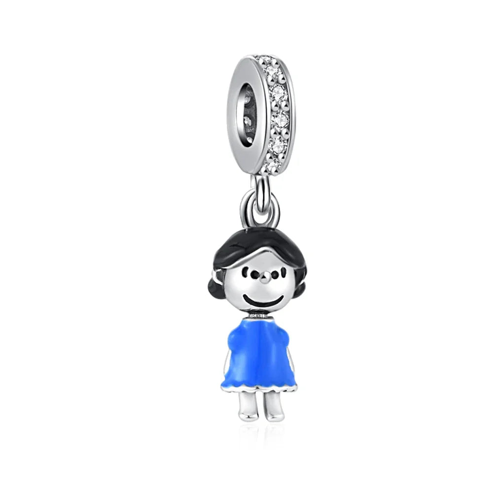 Snoopy Charlie Brown 925 Silver Charm Pendant for Women Fit 3mm Bracelets
