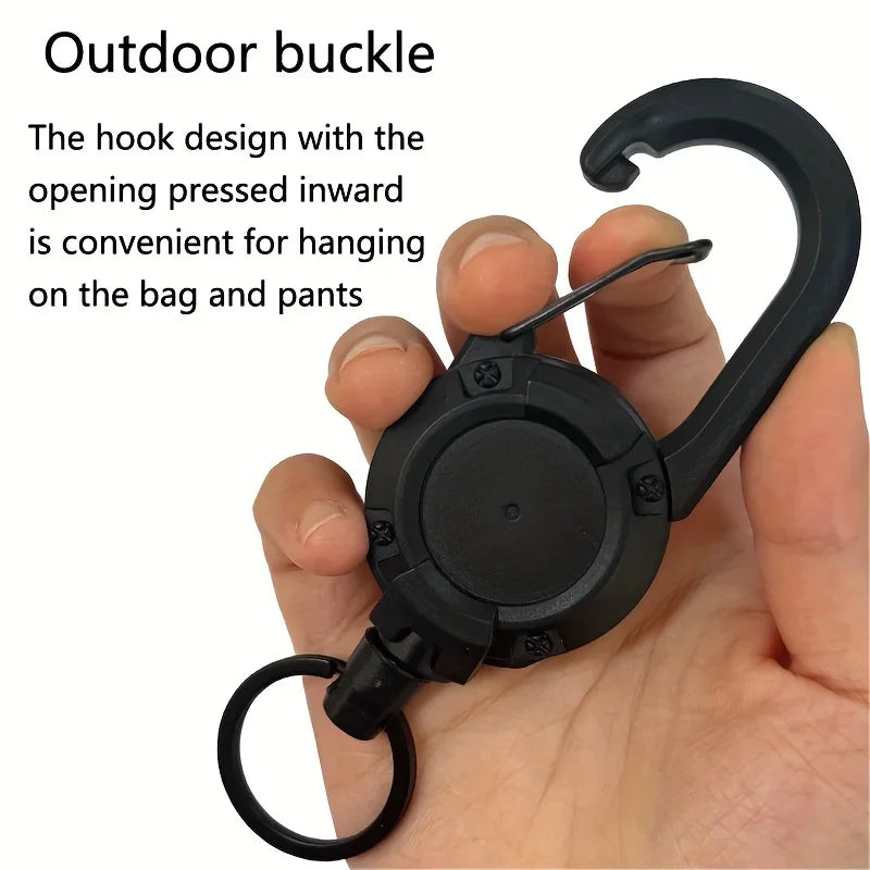 Extendable Retractable Keychain Badge Reels with Heavy Duty Clip and Carabiner for Outdoor Use