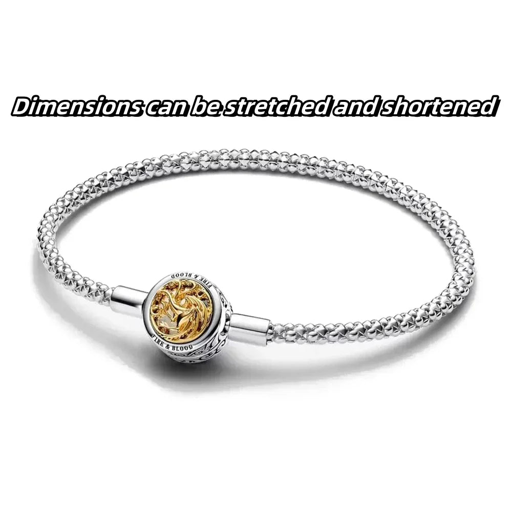 Minnie Mickey Spider 925 Silver Plated Charm Bracelet with Love Heart Clasp for Women DIY Jewelry Gifts