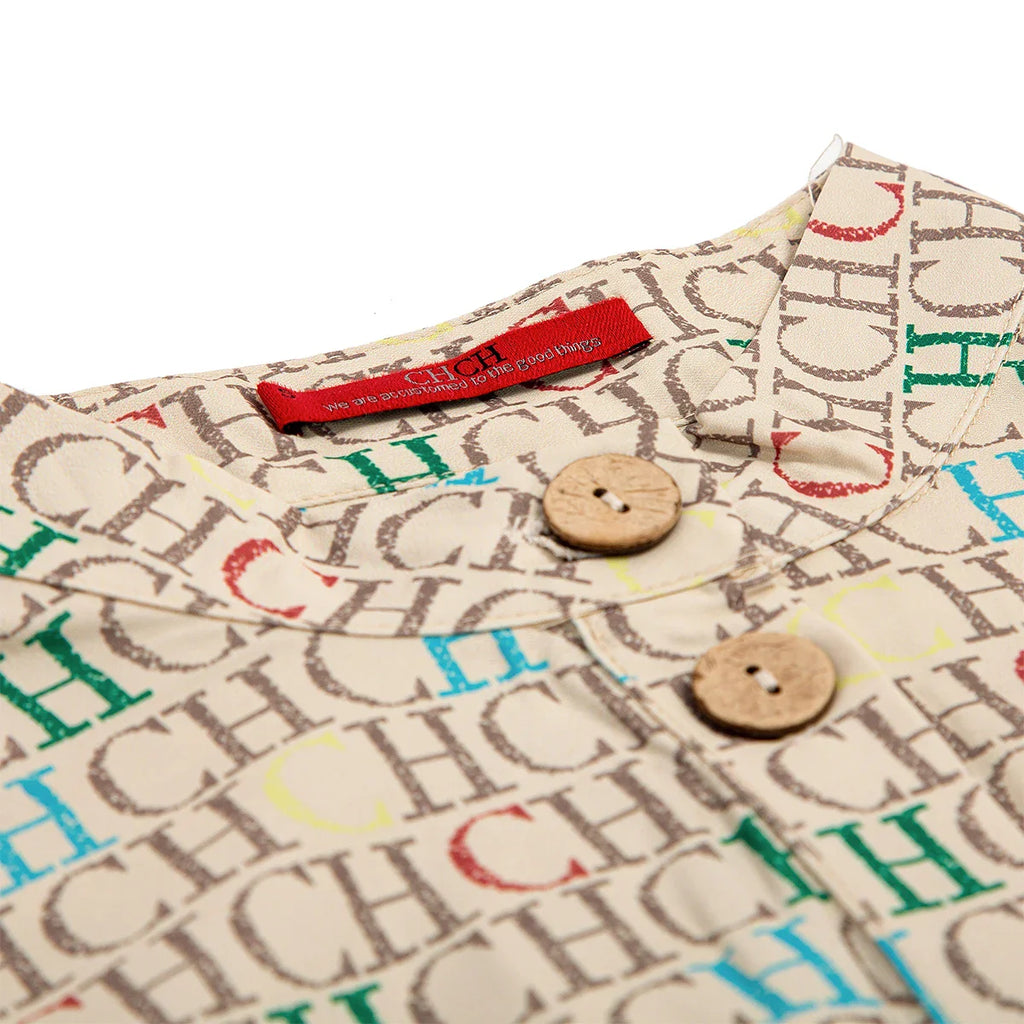 Khaki Printed Long Dress For Women Casual Loose Fit Maxi