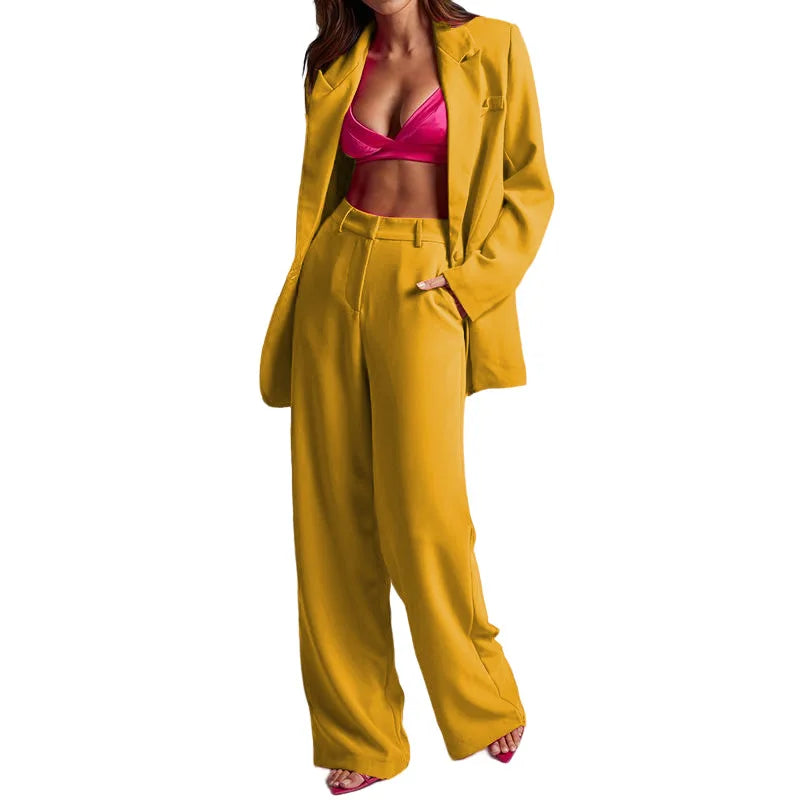 Women Blazer Set Two Piece Suit For Office And Trendy