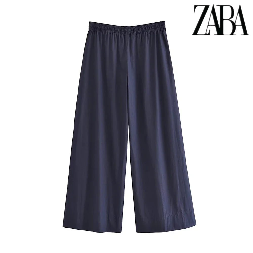 Womens Silk Texture Loose Suit with Knotted Lapel Long Sleeve Shirt and Comfortable Wide Leg Pants Two Piece Set