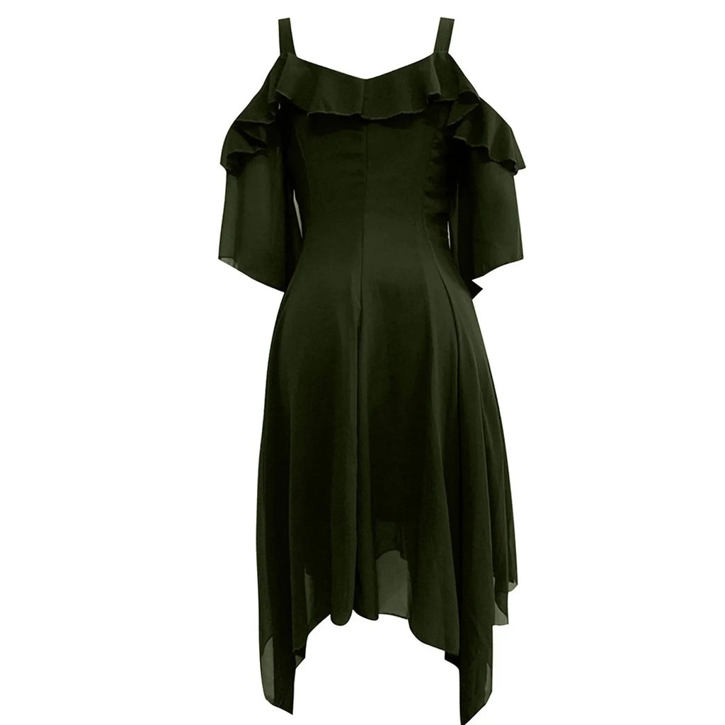Plus Size Gothic Dress Wrap With Off Shoulder Ruffles