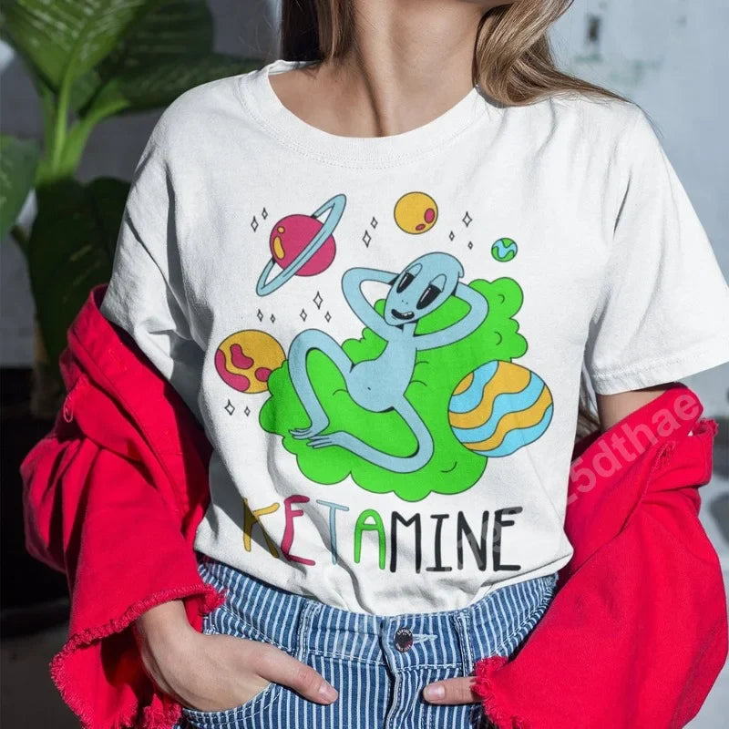 Funny Horse Graphic T Shirt for Women Summer Oversized Casual Tee Y2K Style