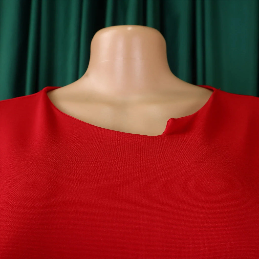 Women's Office Dress Sheath Belted Mid Calf Formal Wear