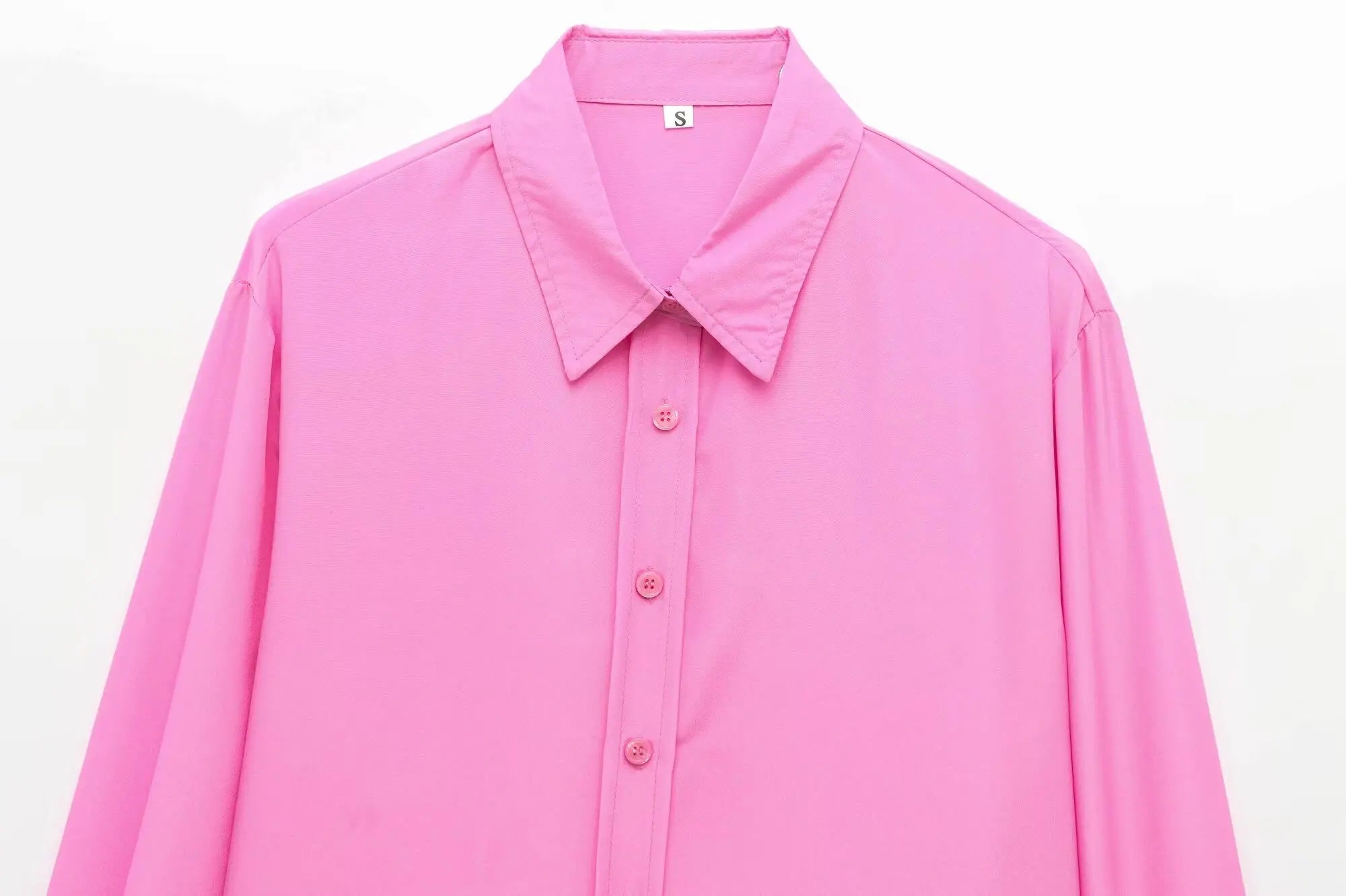 Fashionable Women Single Breasted Long Sleeve Shirt Button Up Blouse Casual Streetwear Top for Spring and Summer