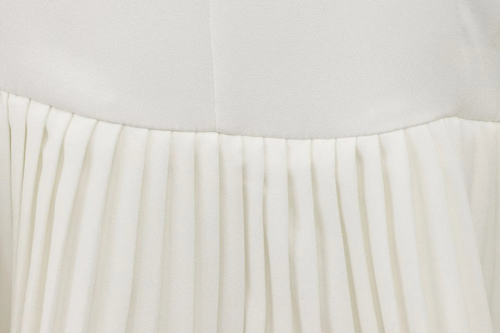 Sleeveless Pleated Mini Dress With Square Collar Chic