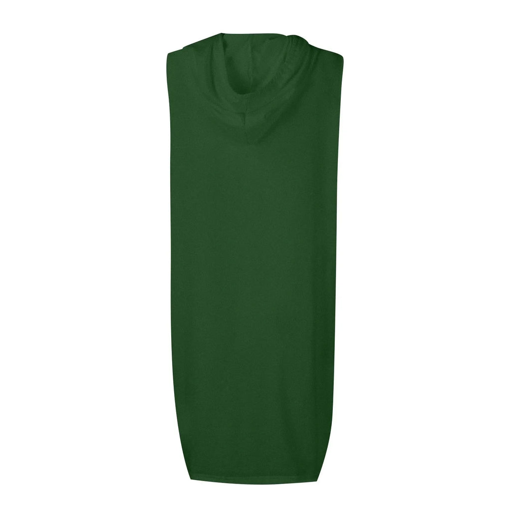 Womens Sleeveless Hoodie Dress With Drawstring Streetwear