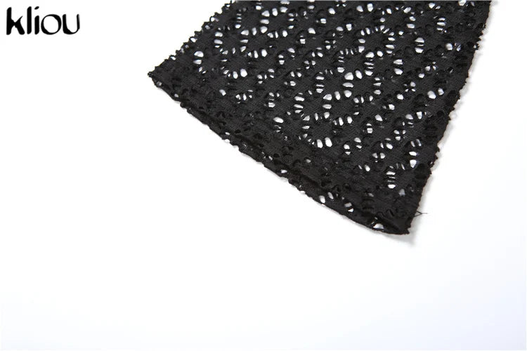 Sexy Coquette 2 Piece Set Sheer Long Sleeve Slim Top and High Waist Flare Pants Nightclub Outfit