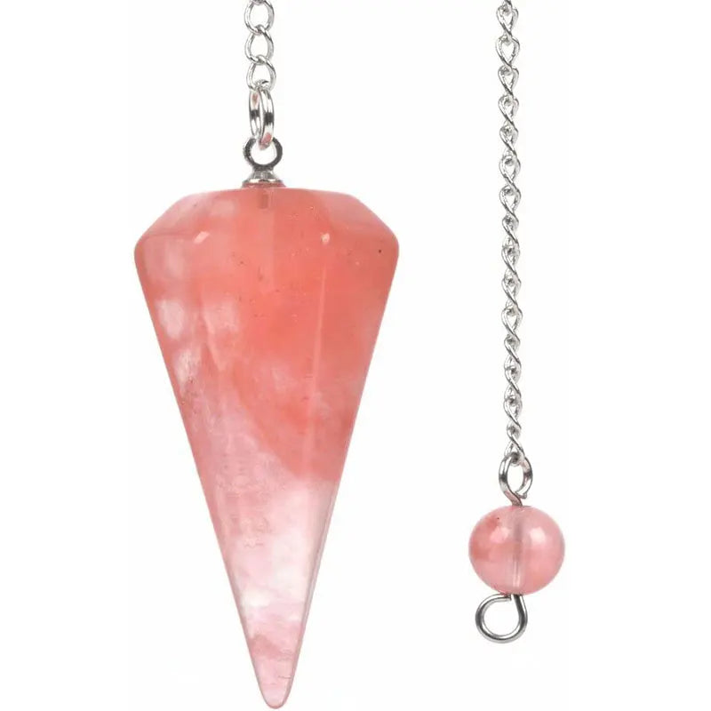 Natural Stone Quartz Agate Pendulum Pendant for Reiki Healing and Divination