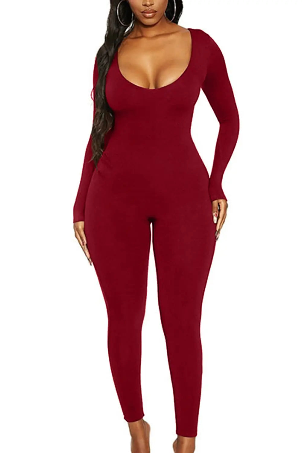 Women's Long Sleeve Skinny Bodycon Romper Jumpsuit Solid Color Casual Fitness Streetwear Overalls