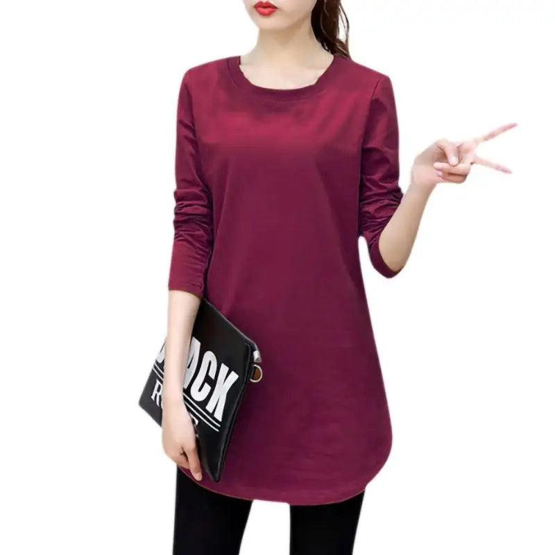 Women Slim Fit Long Sleeve Casual Blouse in Solid Colors