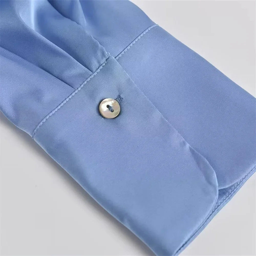 Women's Fashion Flip Collar Long Sleeve Single Breasted Shirt Coat Versatile Autumn Layered Decorative Casual Outerwear