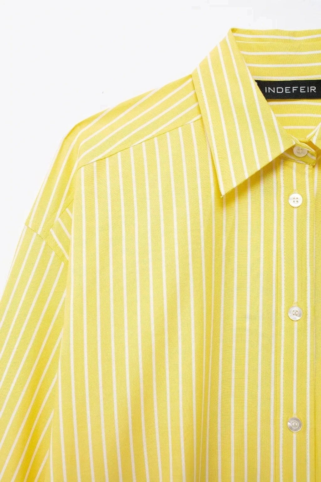 Stylish Women's Yellow Striped High Waist Drawstring Casual Trousers Cozy Loose Long Pants