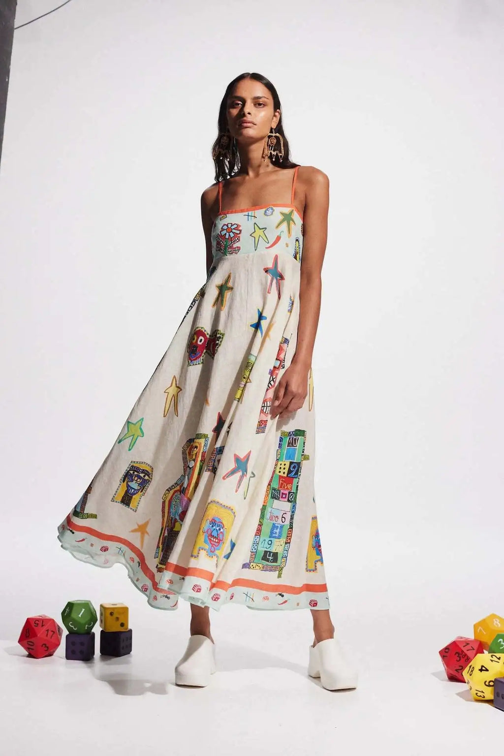 Printed Strapless Maxi Dress For Women Beach Summer