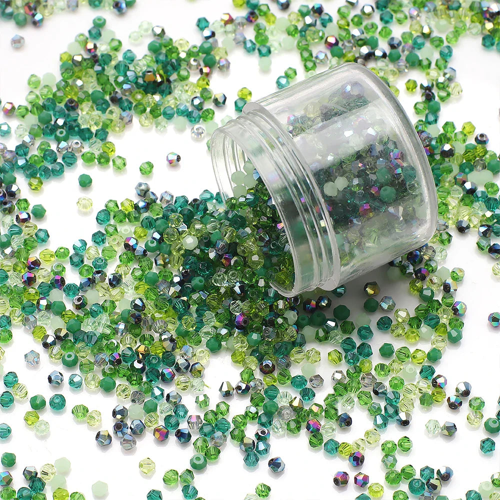 500Pcs 3mm Mixed AB Color Czech Bicone Glass Beads for DIY Jewelry Making and Handmade Bracelets
