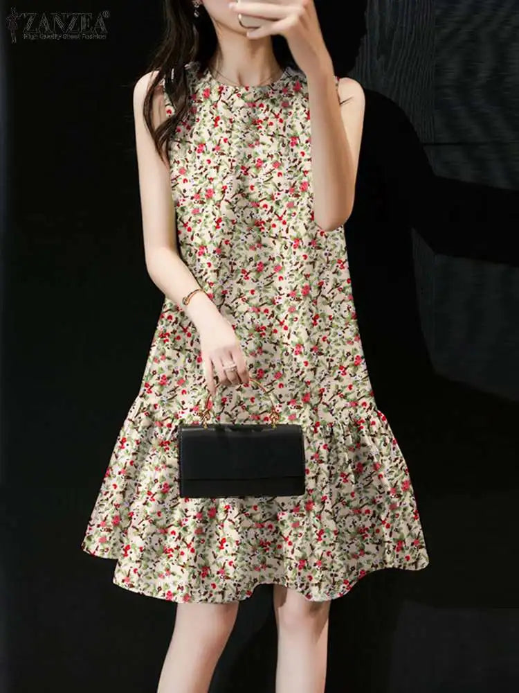 Bohemian Floral Print Dress For Summer Women Sundress