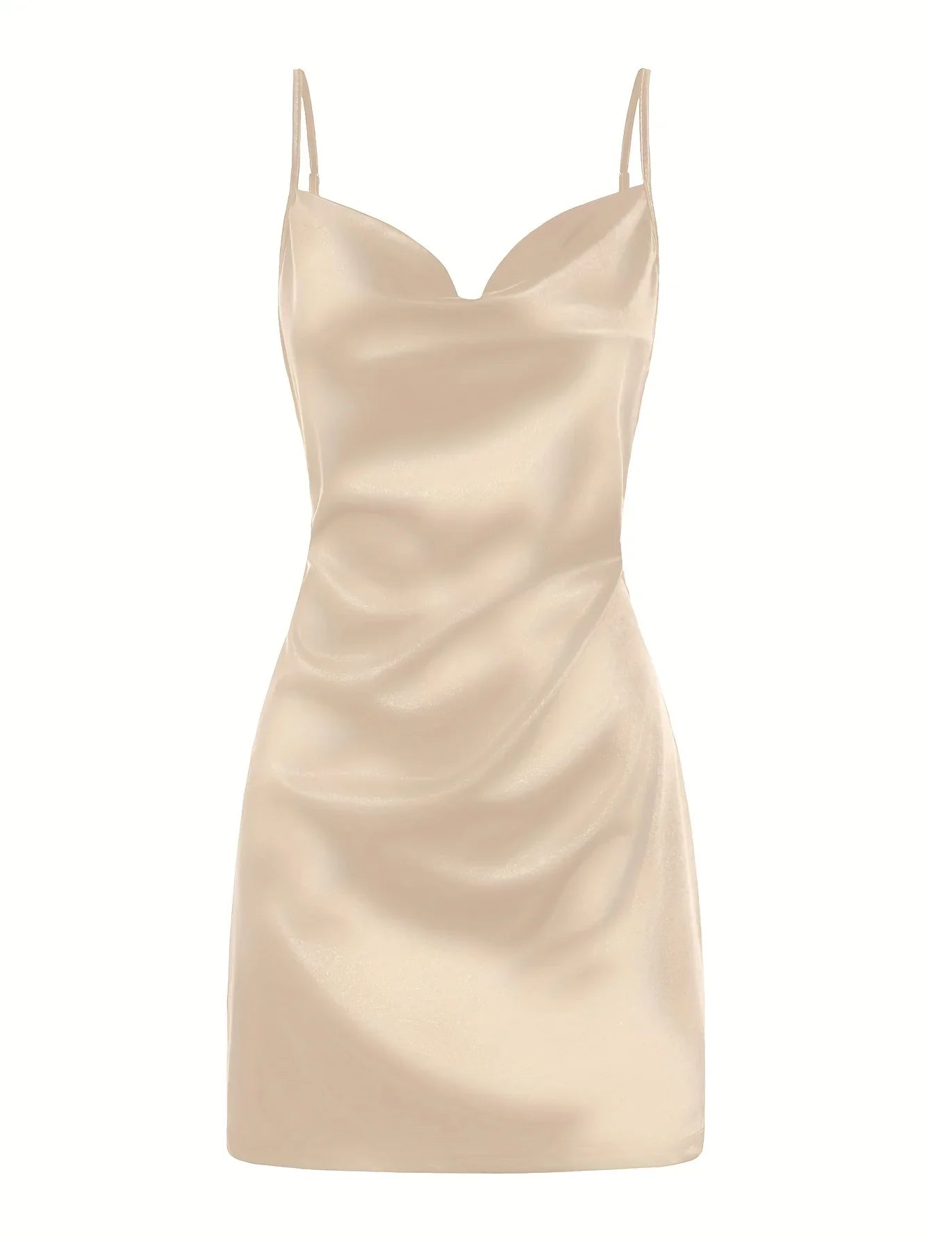 Elegant Satin Hip Suspender Dress For Women Evening Wear