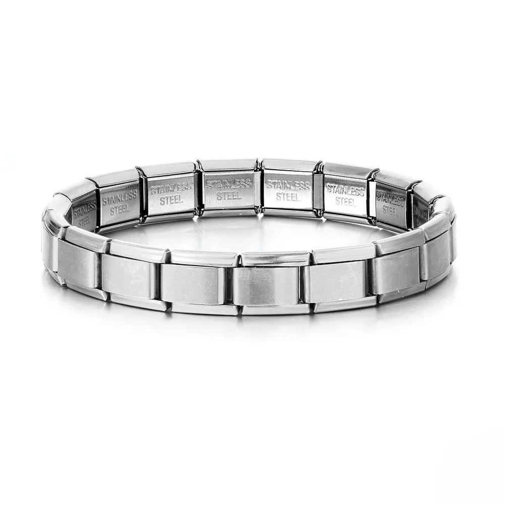 Trendy Square Stainless Steel Bracelets for Men and Women Hip Hop Style Adjustable Jewelry Gift